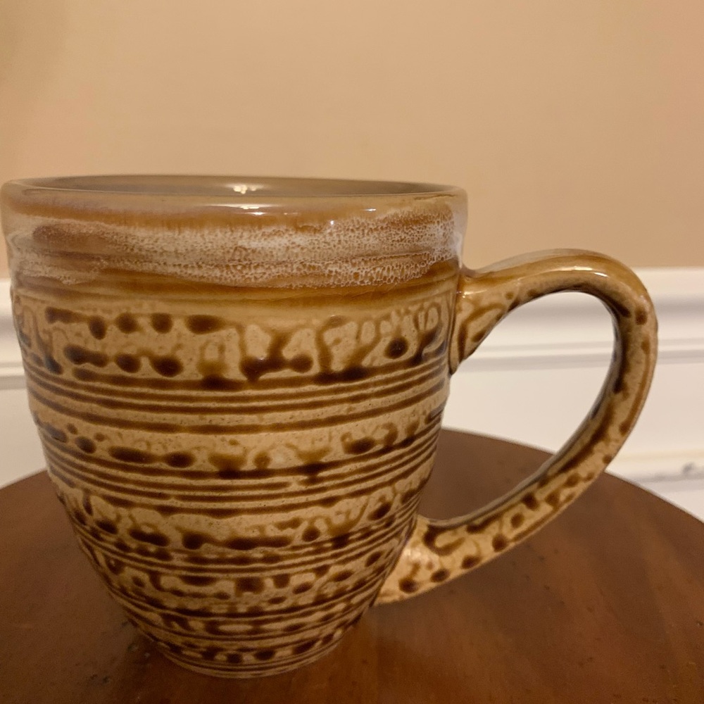 Three Rustic Brown Coffee Mugs - Picture 3 of 4